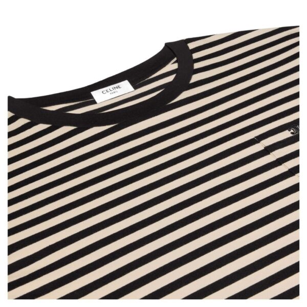 CELINE TRIOMPHE REGULAR T SHIRT IN STRIPED JERSEY - Image 3