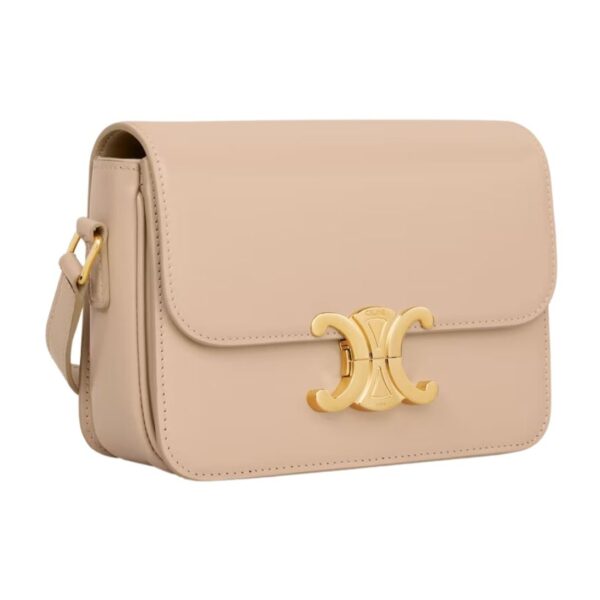 CELINE TEEN TRIOMPHE BAG IN SHINY CALFSKIN OAT BEIGE - Image 19