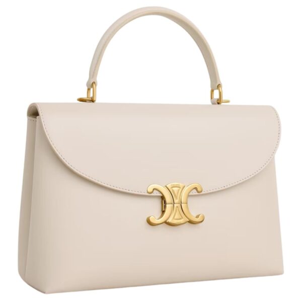 CELINE MEDIUM NINO BAG IN SMOOTH SATINATED CALFSKIN PALE BEIGE - Image 5