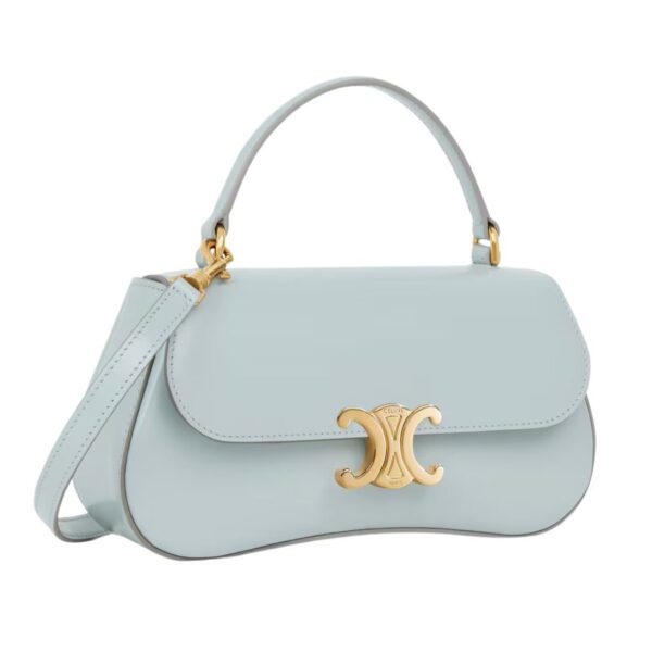 CELINE TEEN CELINE LOLA IN SHINY CALFSKIN ICE BLUE - Image 7