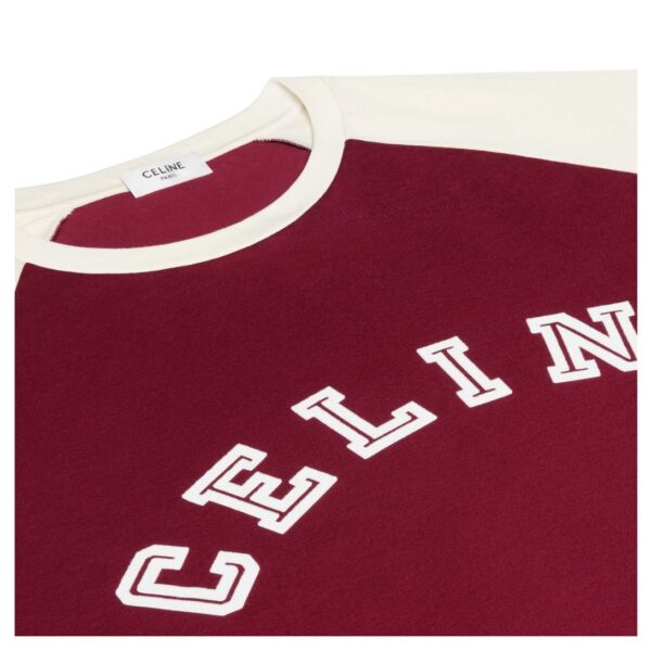 CELINE LOOSE T SHIRT IN COTTON JERSEY VINTAGE BURGUNDY - Image 4