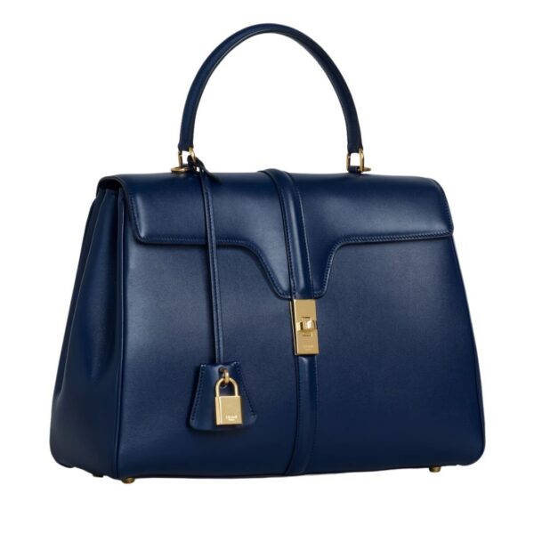 CELINE CLASSIQUE 16 BAG IN SATINATED CALFSKIN DARK BLUE - Image 6