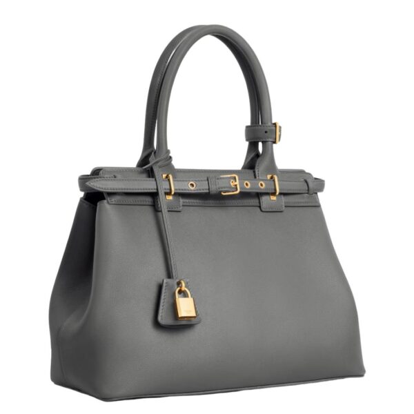 CELINE CONTI BAG IN SUPPLE GRAINED CALFSKIN ANTHRACITE - Image 6