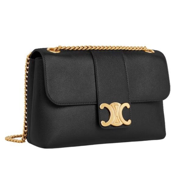 CELINE MEDIUM VICTOIRE BAG IN SUPPLE GRAINED CALFSKIN BLACK - Image 6