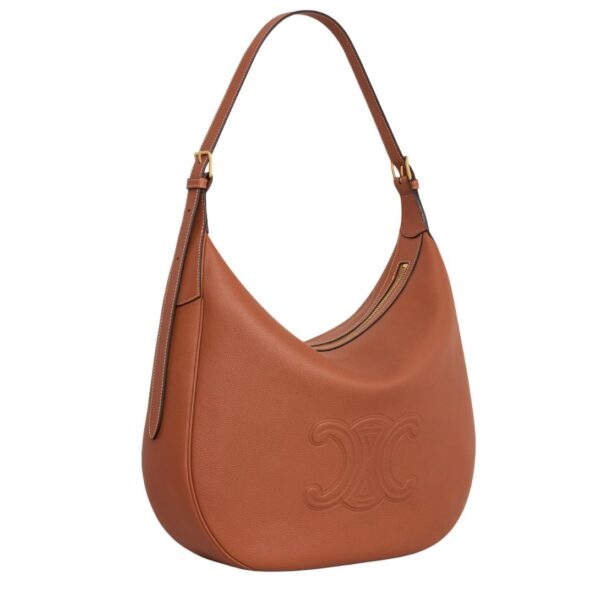 CELINE LARGE HELOÏSE CUIR TRIOMPHE BAG IN SUPPLE GRAINED CALFSKIN TAN - Image 4