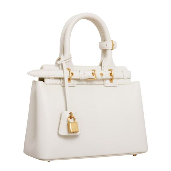 CELINE TEEN CONTI BAG IN SUPPLE GRAINED CALFSKIN WHITE - Image 5