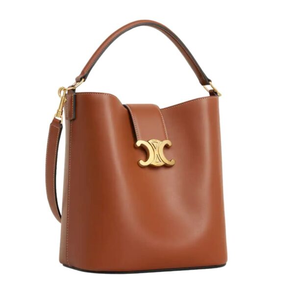 CELINE MEDIUM BUCKET LOUISE IN SMOOTH CALFSKIN TAN - Image 5