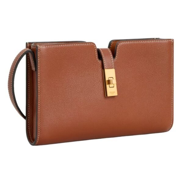 CELINE 16 STRAP POCHETTE IN SUPPLE GRAINED CALFSKIN TAN - Image 4