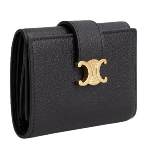 CELINE FINE WALLET VICTOIRE IN SUPPLE GRAINED CALFSKIN BLACK - Image 6