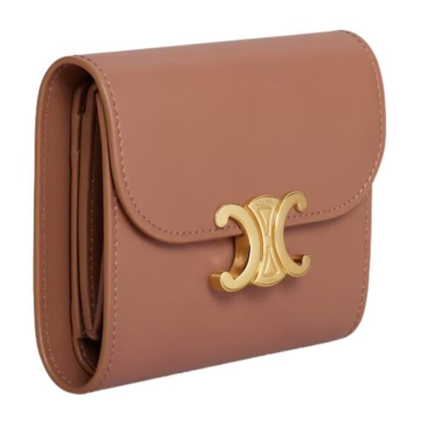 CELINE SMALL FLAP WALLET TRIOMPHE IN SHINY CALFSKIN BRONZE - Image 16