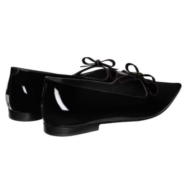 CELINE SUZY POINTY TOE BALLERINA IN PATENT CALFSKIN BLACK - Image 4
