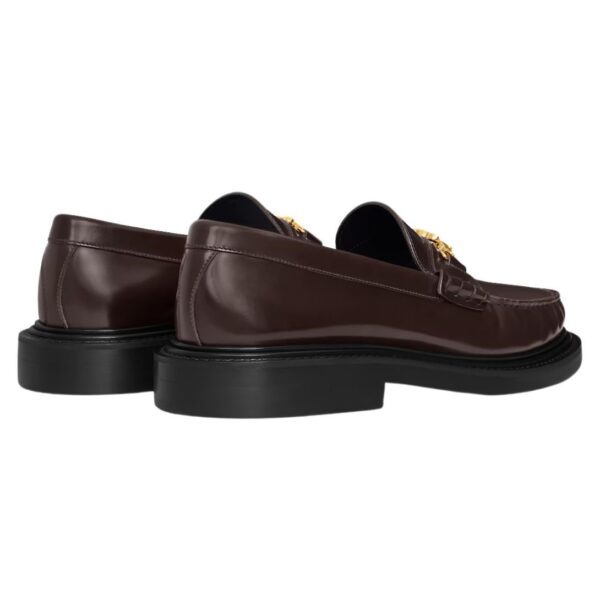 CELINE UNIVERSITÉ TRIOMPHE CHAIN LOAFFER IN POLISHED BULL DARK BROWN - Image 4