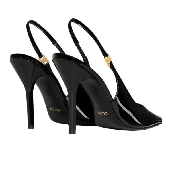 CELINE JUDY TRIOMPHE STILETTO PUMP IN PATENT CALFSKIN BLACK - Image 4