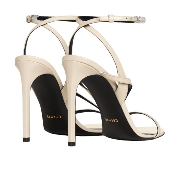 CELINE AVA TRIOMPHE STILETTO SANDAL IN PATENT CALFSKIN MILK - Image 4