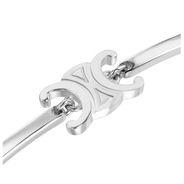 CELINE TRIOMPHE ARTICULATED BRACELET IN BRASS WITH RHODIUM FINISH - Image 4