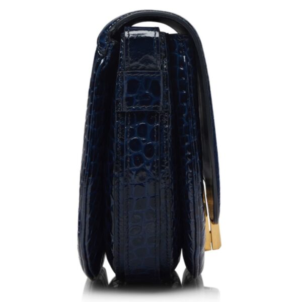 TOM FORD SHINY STAMPED CROCODILE LEATHER WALLIS CROSSBODY BAG NAVY - Image 5