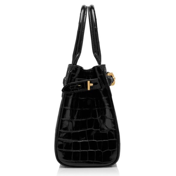 TOM FORD PRINTED CROCODILE LEATHER SMALL TOP HANDLE BLACK - Image 4