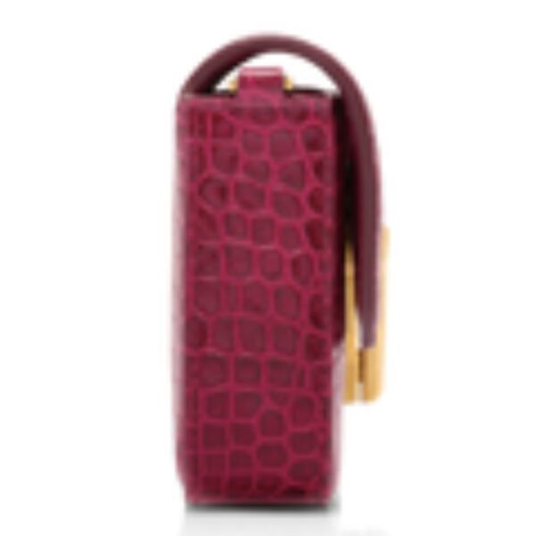 TOM FORD SHINY STAMPED CROCODILE LEATHER WALLIS MINI BAG RASPBERRY - Image 4