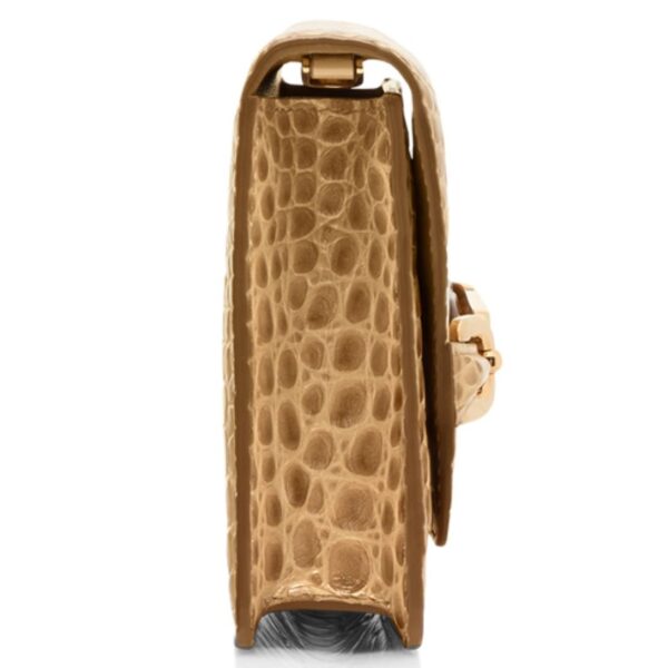 TOM FORD STAMPED CROCODILE LEATHER SMALL SHOULDER BAG SAFARI BEIGE - Image 5