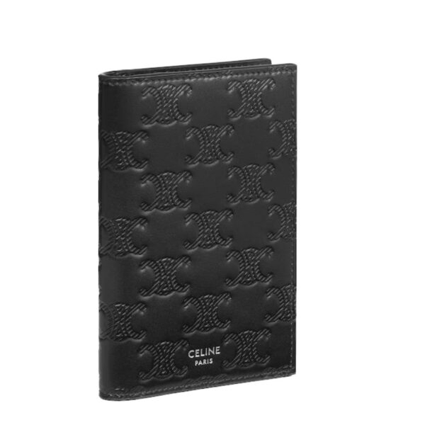 CELINE VERTICAL CARD HOLDER IN CALFSKIN WITH TRIOMPHE EMBOSSED BLACK - Image 5