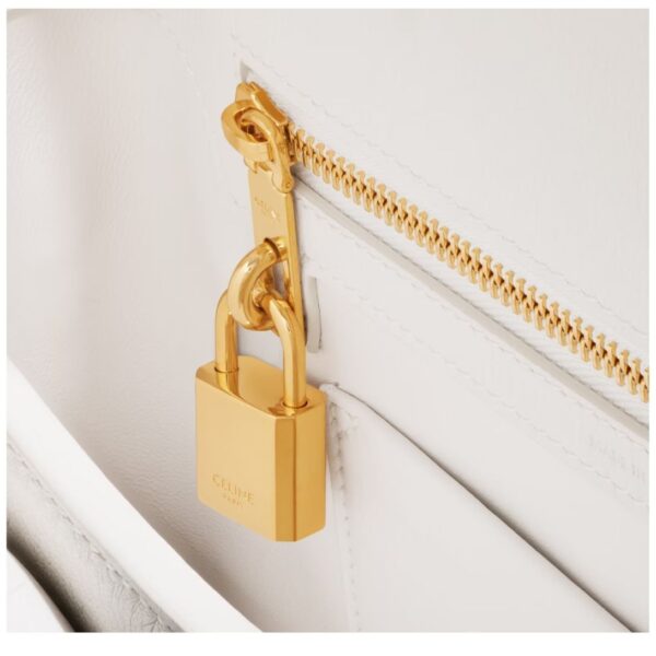 CELINE TEEN CONTI BAG IN SUPPLE GRAINED CALFSKIN WHITE - Image 6
