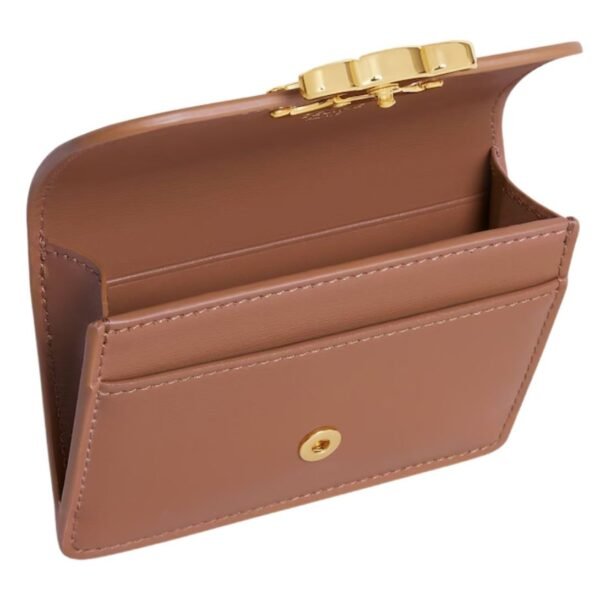 CELINE CARD HOLDER WITH FLAP TRIOMPHE IN SHINY CALFSKIN BRONZE - Image 13