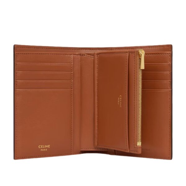 CELINE WALLET WITH COIN PURSE 16 IN SATINATED CALFSKIN TAN - Image 5