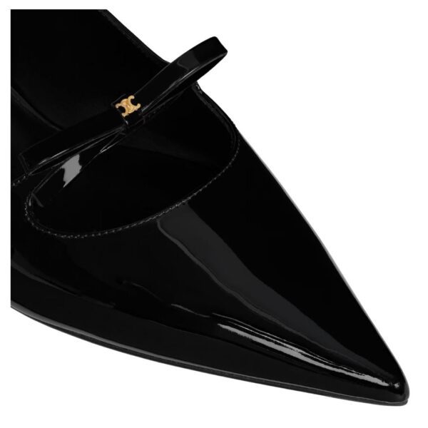 CELINE SUZY POINTY TOE BALLERINA IN PATENT CALFSKIN BLACK - Image 5