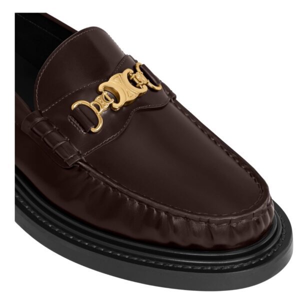CELINE UNIVERSITÉ TRIOMPHE CHAIN LOAFFER IN POLISHED BULL DARK BROWN - Image 5