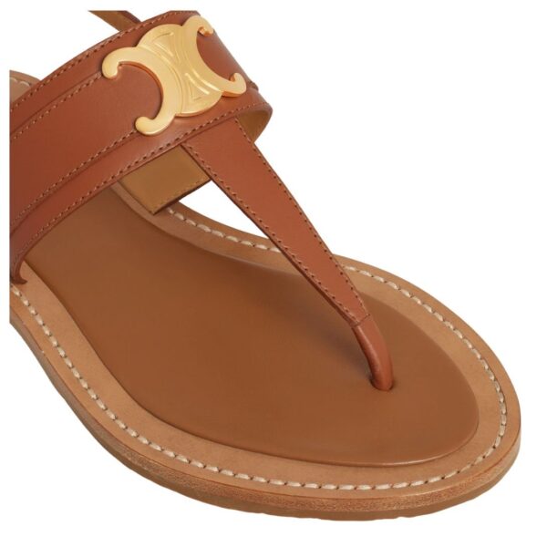 CELINE LYMPIA TRIOMPHE THONG IN CALFSKIN TAN - Image 5