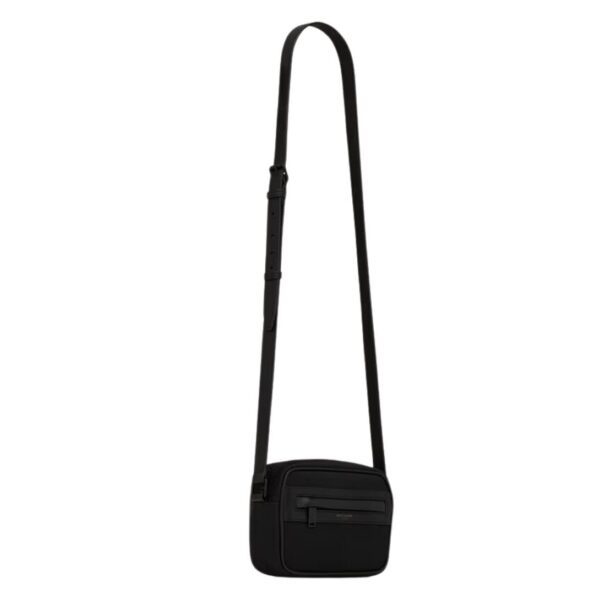 SAINT LAURENT CAMP SMALL CAMERA BAG IN ECONYL AND LAMBSKIN - Image 4