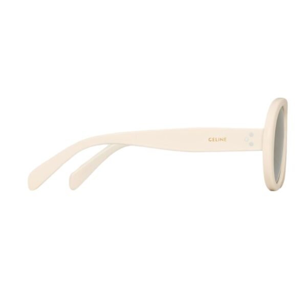 CELINE AVIATOR S300 SUNGLASSES IN ACETATE WITH MIRROR LENSES IVORY - Image 5