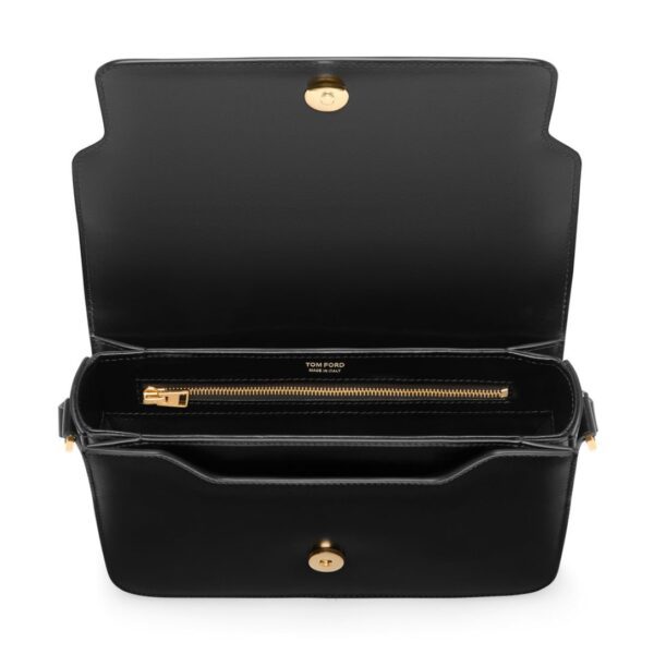 TOM FORD PALMELLATO-EFFECT LEATHER MEDIUM SHOULDER BAG BLACK - Image 5