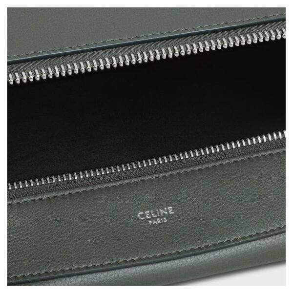 CELINE LARGE STRAP ROMY IN SUPPLE GRAINED CALFSKIN DARK ARMY - Image 6
