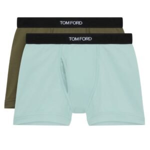 TOM FORD COTTON BOXER BRIEFS TWO PACK BLACK/GREY