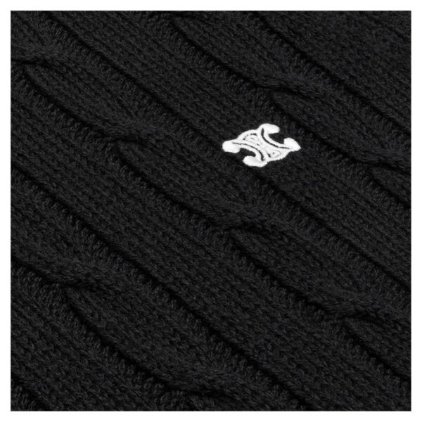 CELINE CABLE KNIT TRIOMPHE SWEATER IN CASHMERE BLACK - Image 5