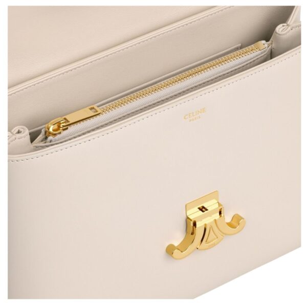 CELINE MEDIUM NINO BAG IN SMOOTH SATINATED CALFSKIN PALE BEIGE - Image 6