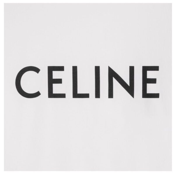 CELINE LOOSE T SHIRT IN COTTON JERSEY CHALK-BLACK - Image 5