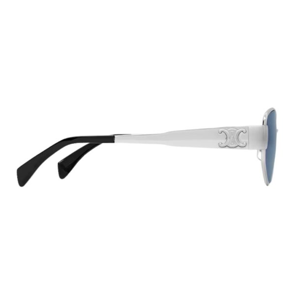 CELINE TRIOMPHE METAL 04 SUNGLASSES IN METAL SILVER-BLUE - Image 5