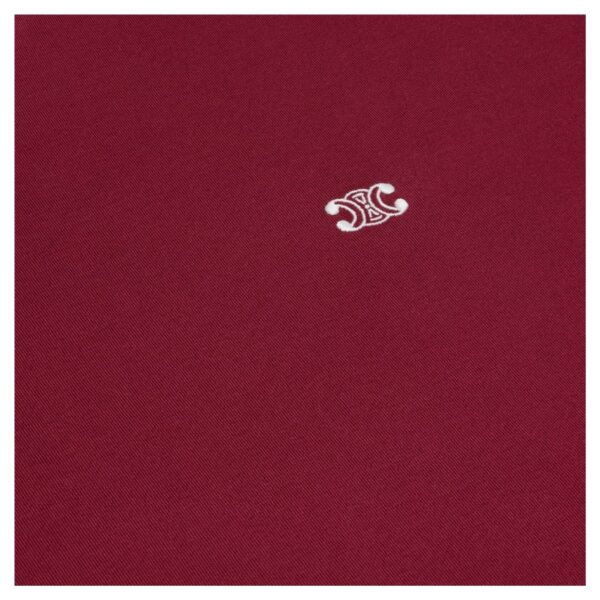 CELINE TRIOMPHE LOOSE T SHIRT IN COTTON JERSEY VINTAGE BURGUNDY-ECRU - Image 7