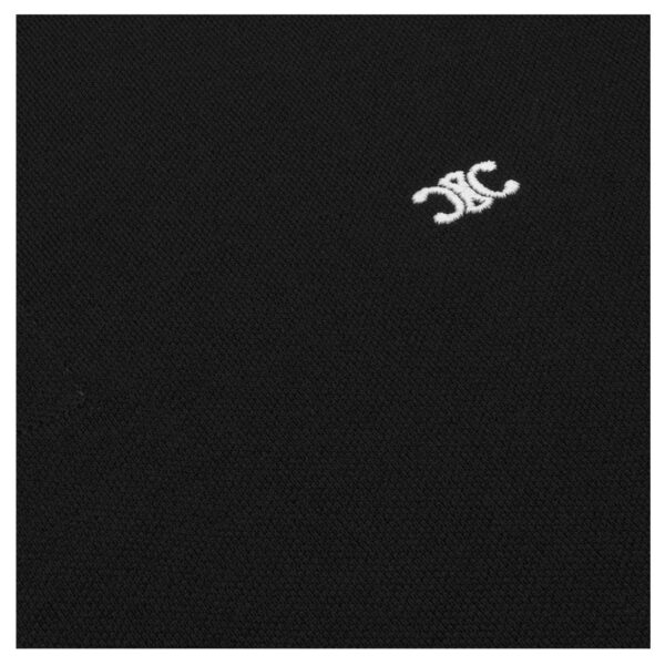 CELINE CLASSIC POLO SHIRT IN COTTON PIQUÉ BLACK-WHITE - Image 5