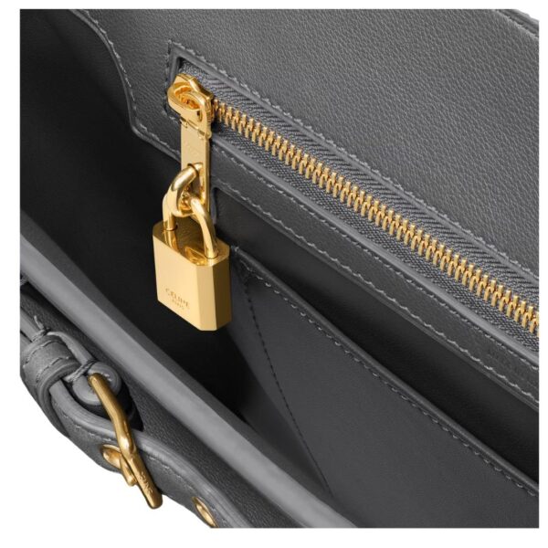 CELINE CONTI BAG IN SUPPLE GRAINED CALFSKIN ANTHRACITE - Image 7
