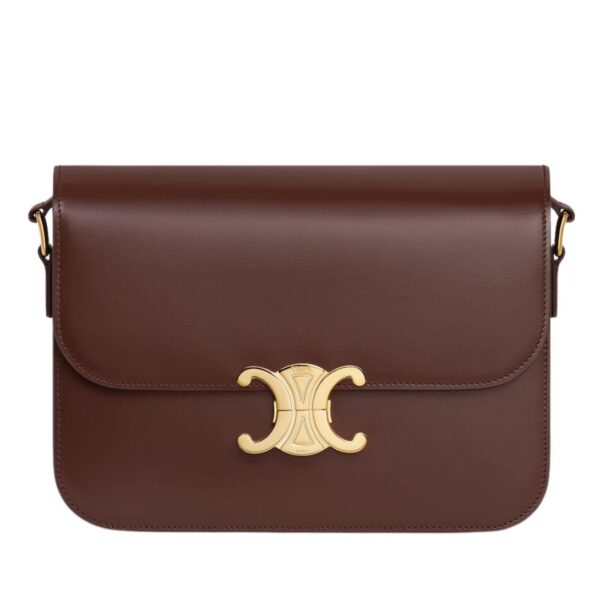 CELINE CLASSIQUE TRIOMPHE BAG IN SHINY CALFSKIN BROWN SEPIA - Image 3