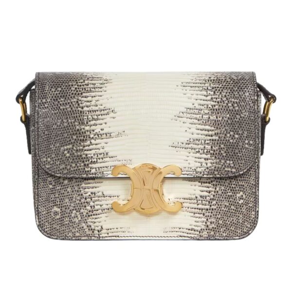 CELINE TEEN TRIOMPHE BAG IN LIZARD BLACK - Image 3