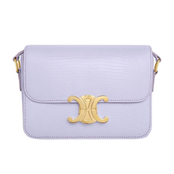CELINE TEEN TRIOMPHE BAG IN LIZARD VINTAGE ROSE - Image 3