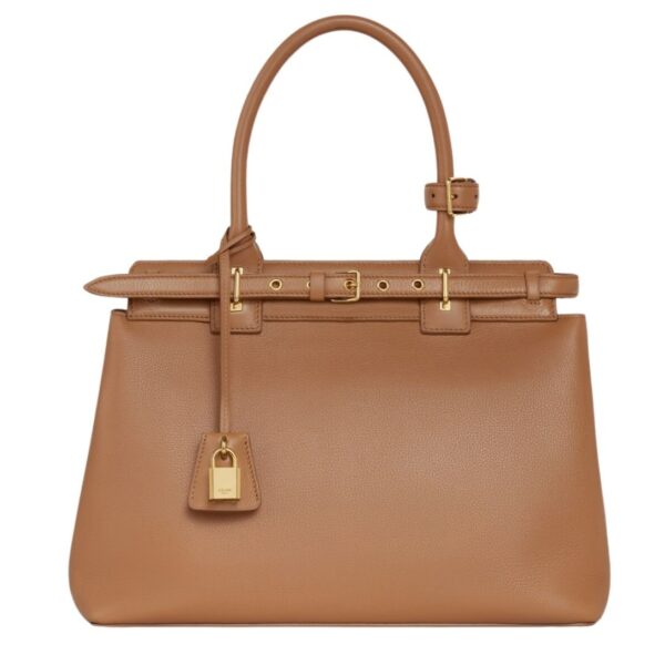 CELINE CONTI BAG IN SUPPLE GRAINED CALFSKIN TAN - Image 4