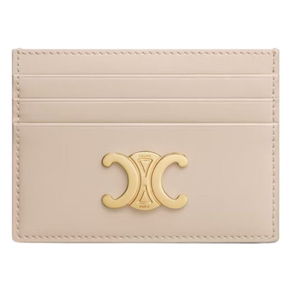 CELINE CARD HOLDER TRIOMPHE IN SHINY CALFSKIN SOFT PEACH - Image 4