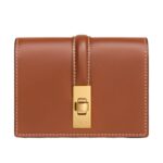CELINE CARD HOLDER WITH FLAP 16 IN SATINATED CALFSKIN TAN