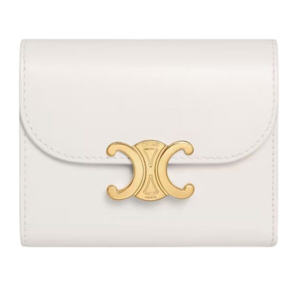 CELINE SMALL FLAP WALLET TRIOMPHE IN SHINY CALFSKIN PEBBLE - Image 4