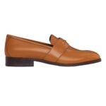 CELINE MALAQUAIS TRIOMPHE LOAFER IN POLISHED BULL LIGHT TAN